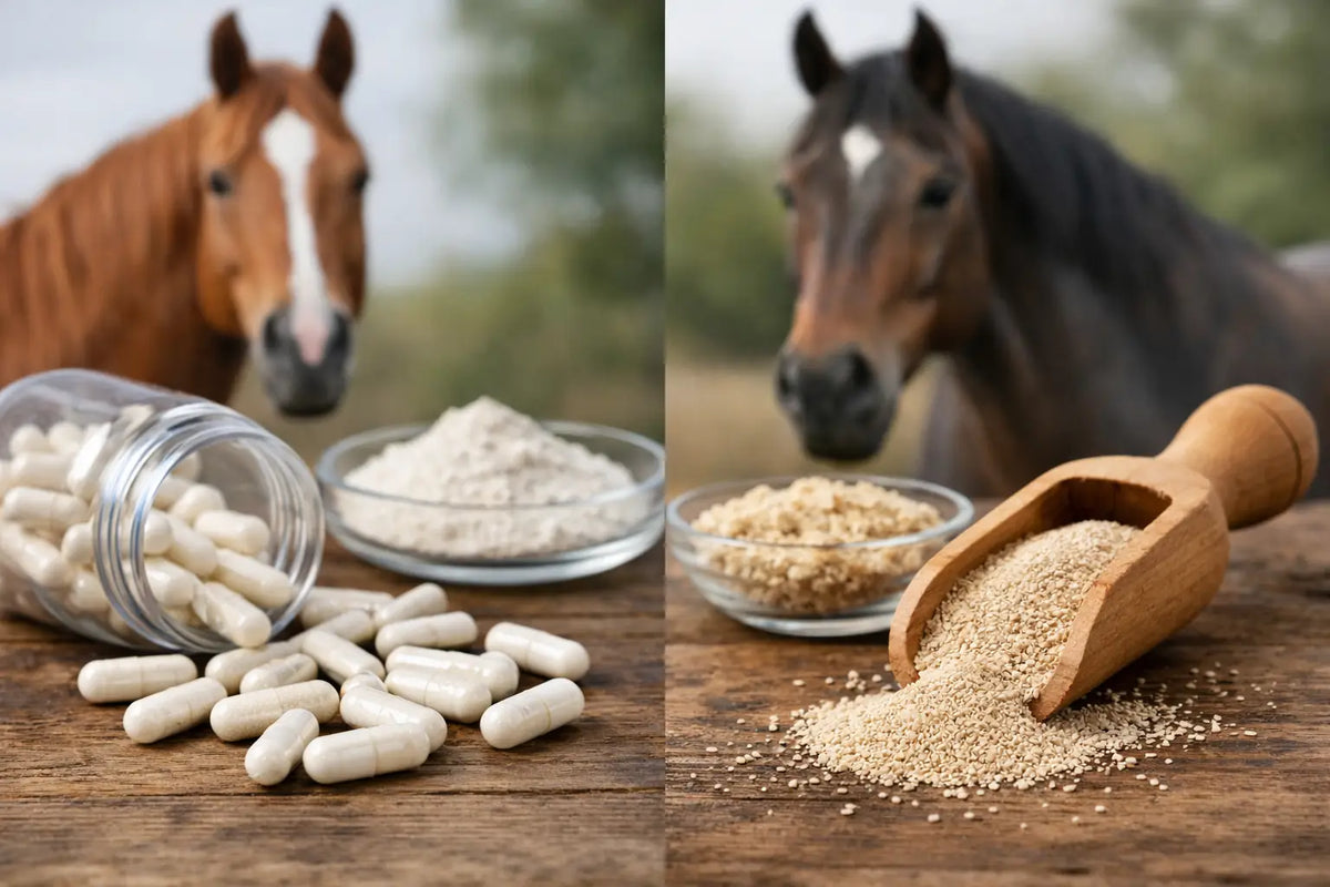 Probióticos equinos vs levaduras para caballos
